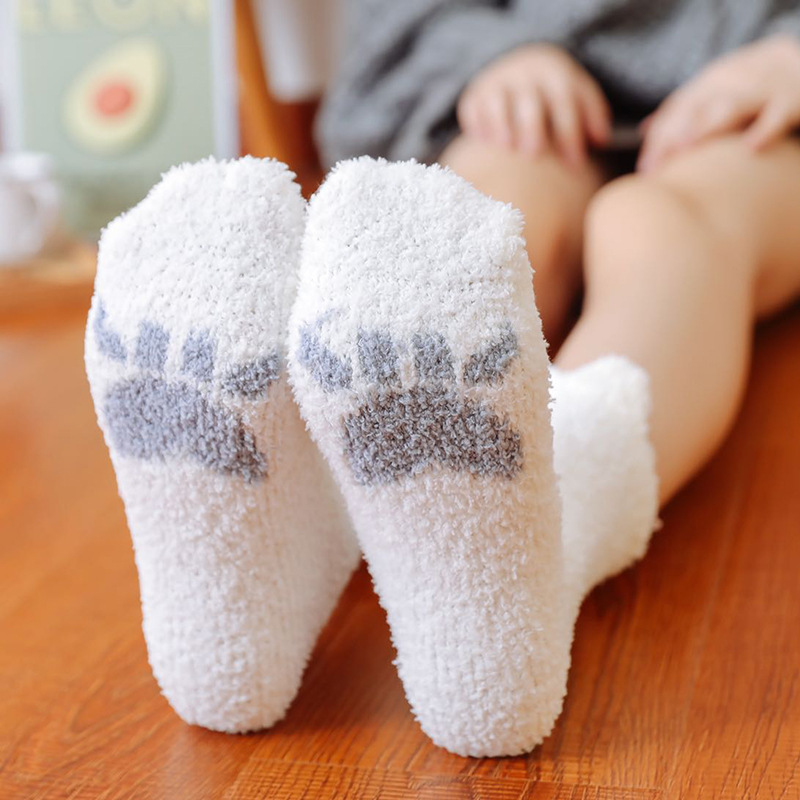 Winter Fuzzy Cartoon Animal Slipper Socks Warm and Thick Mid Tube Warm Socks